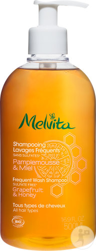 Melvita Frequent Washing Shampoo Grapefruit And Honey Organic Pump Bottle 500ml