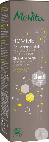 Melvita Men's Global Facial Gel Moisture And After Shave Tube 50ml