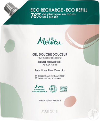 Melvita Gentle Shower Gel All Skin Types Organic Refill Pack 1000ml