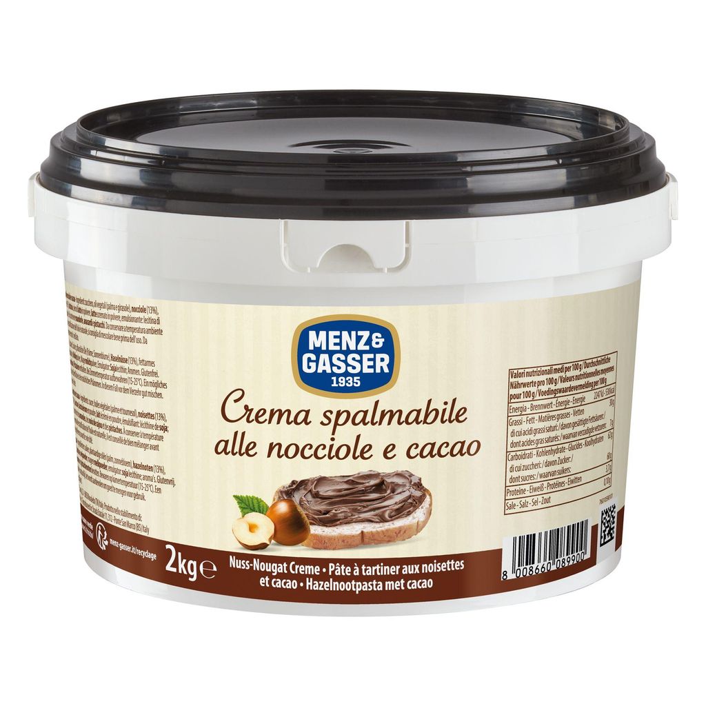 Menz & Gasser Hazelnut-Nougat Cream 2 kg 2000g