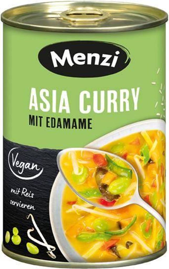 Rila Menzi Asian Curry with Edamame 400g Can Vegan Lactose-Free Balanced, Spicy