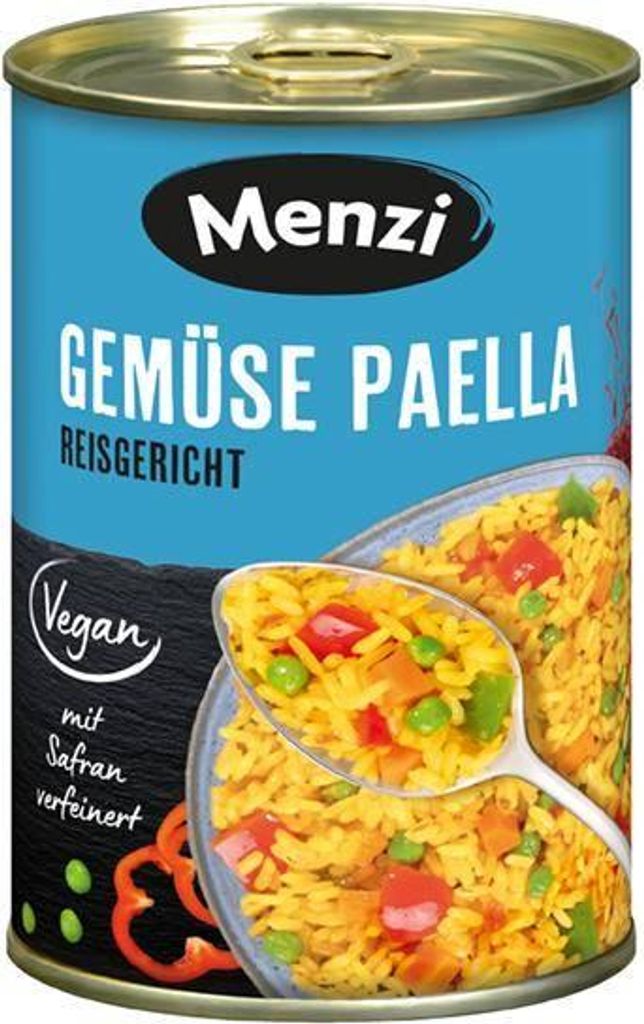 Rila Menzi Vegetable Paella 400g can vegan ready to eat typical Spanish