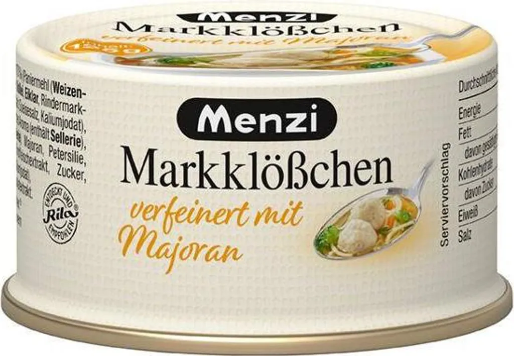 Rila Menzi Marrow Dumplings 125g Can Lactose-Free Refined with Marjoram 125g