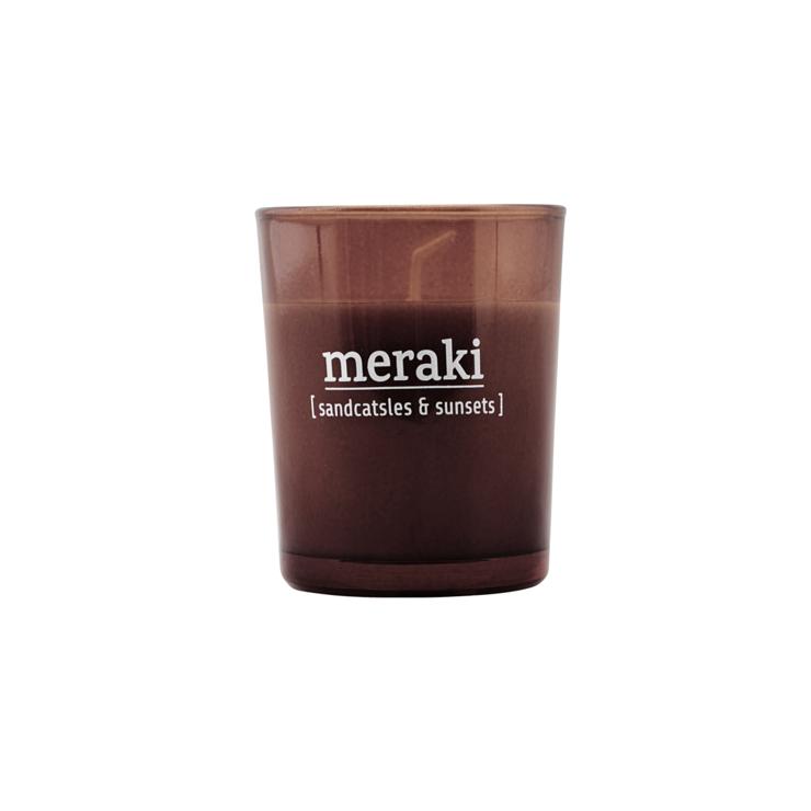 Meraki Scented Candle 12H Brown Glass
