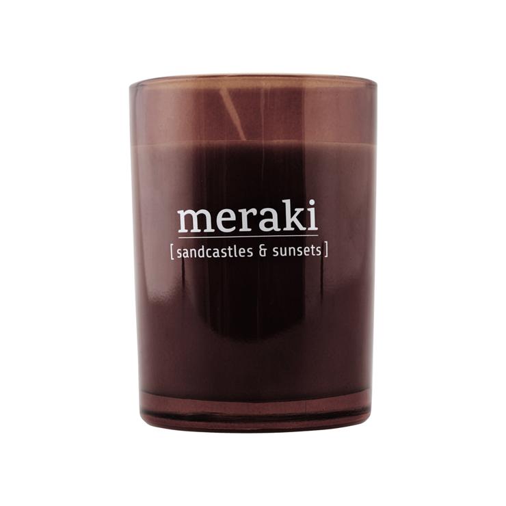 Meraki Scented Candle 35H Brown Glass