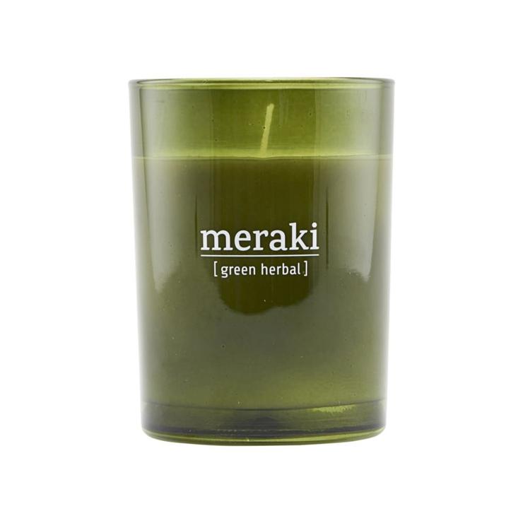 Meraki Scented Candle Green Glass 35 Hours