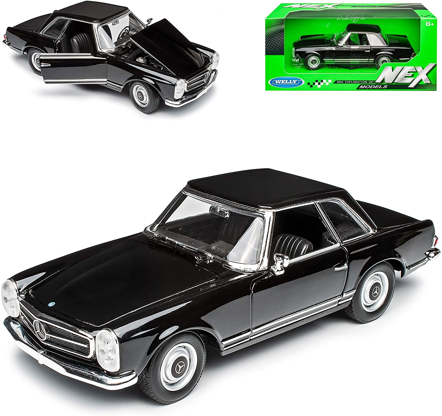 Welly Mercedes-Benz Mercedes-Benz Sl Class 230Sl Pagoda Coupe Black W113 1963-1971 1/24 Welly M