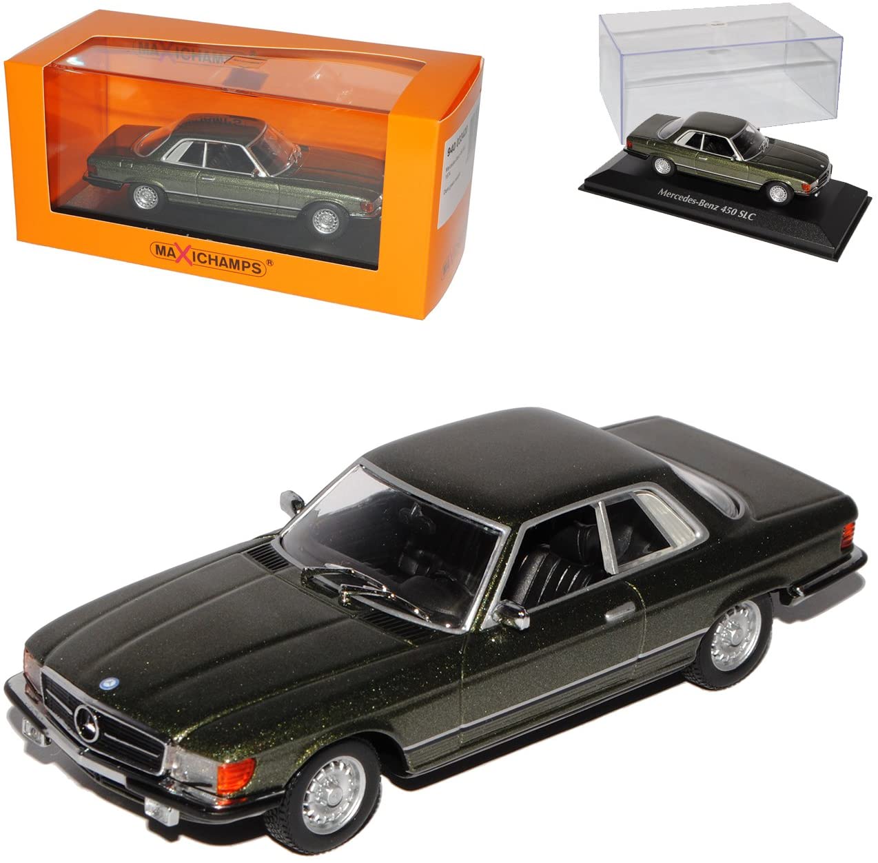Maxi Cosi Mercedes-Benz Sl Class 450 Slc Coupe Dunkel Grün R107 1971 To 1989 1/43 Min