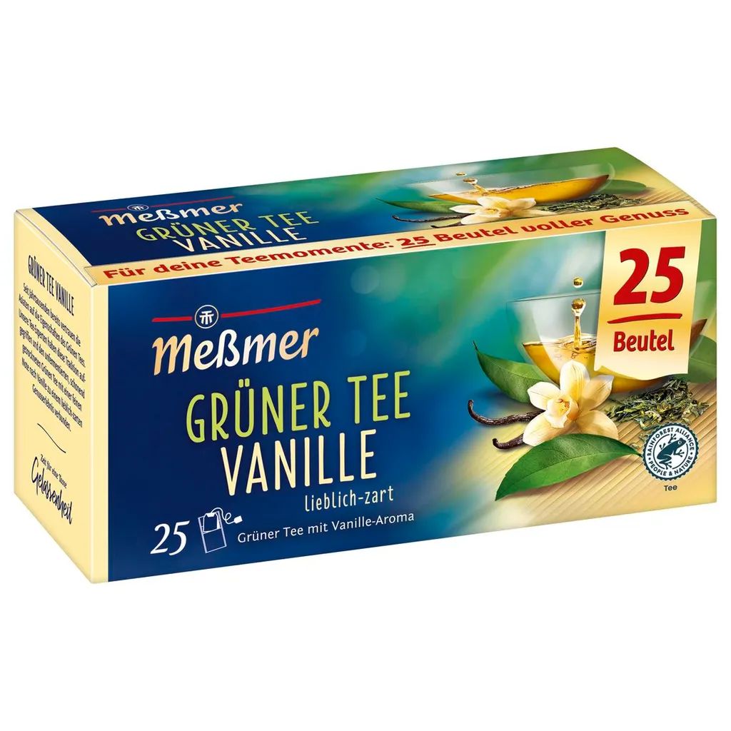 Meßmer Green Tea with Vanilla Flavor, 25 Tea Bags, 43g