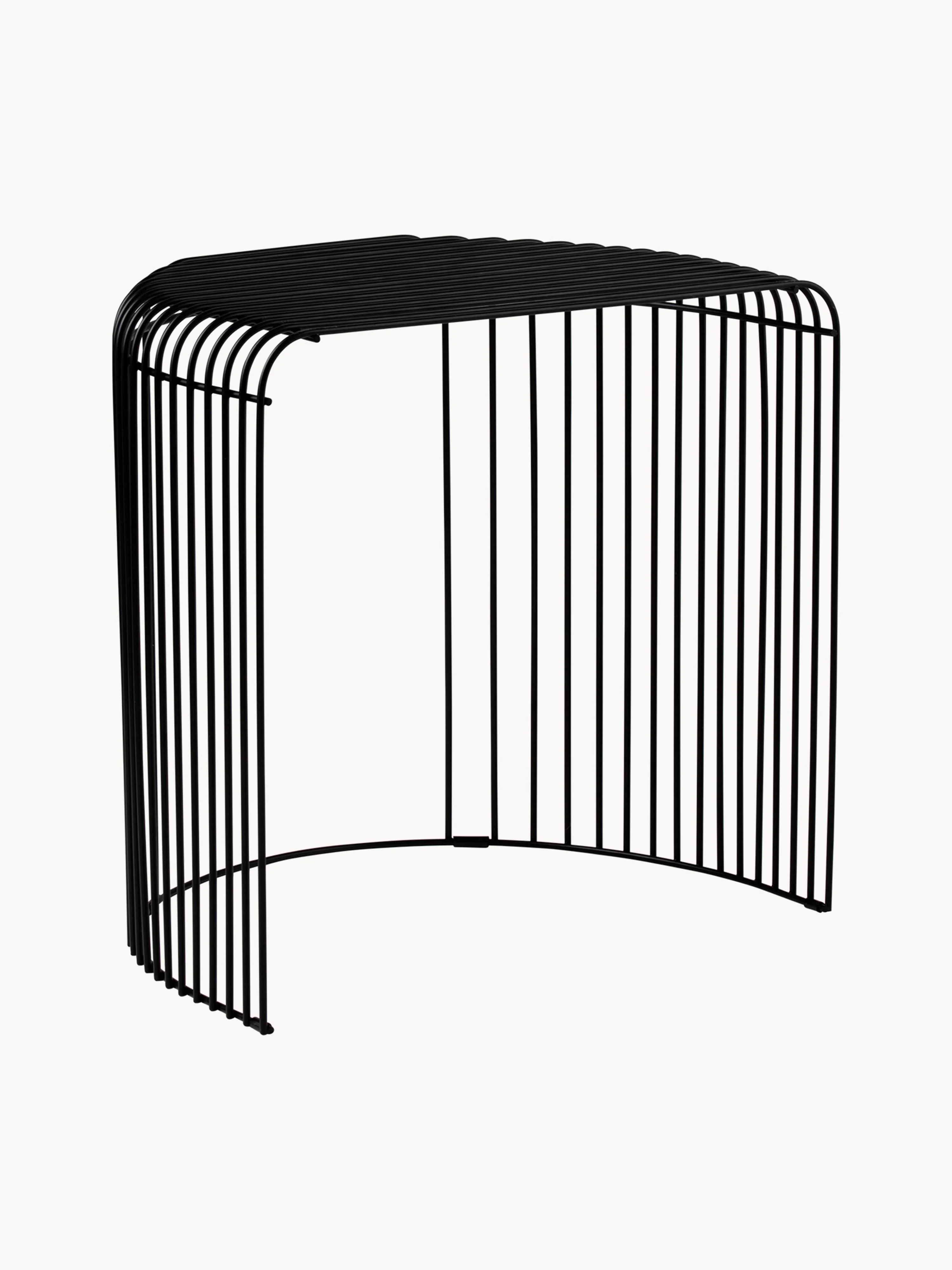 AYTM Curva metal side table, Black, matte