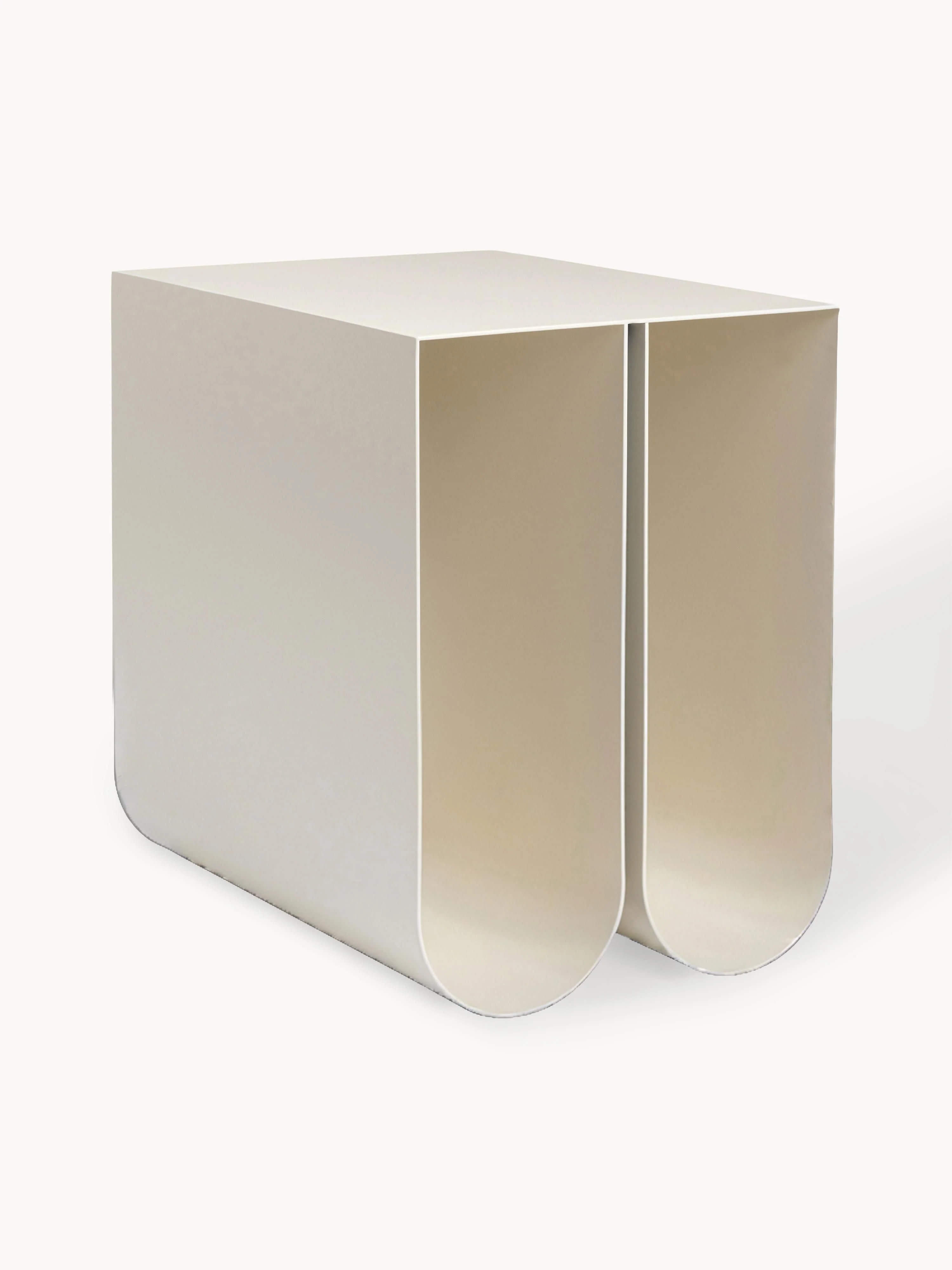 Kristina Dam Curved metal side table, Light beige