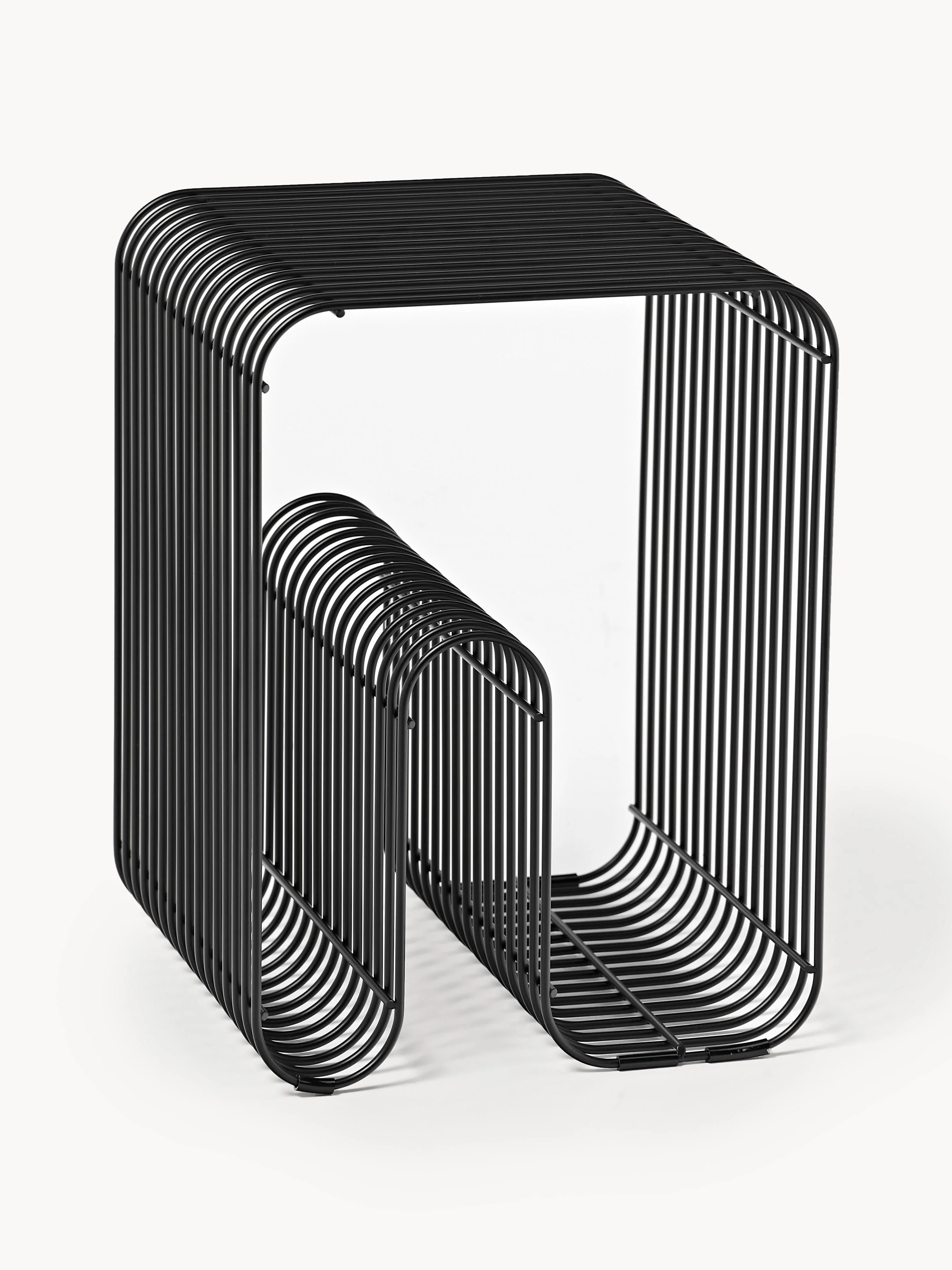 AYTM Curva metal stool, Black, matte