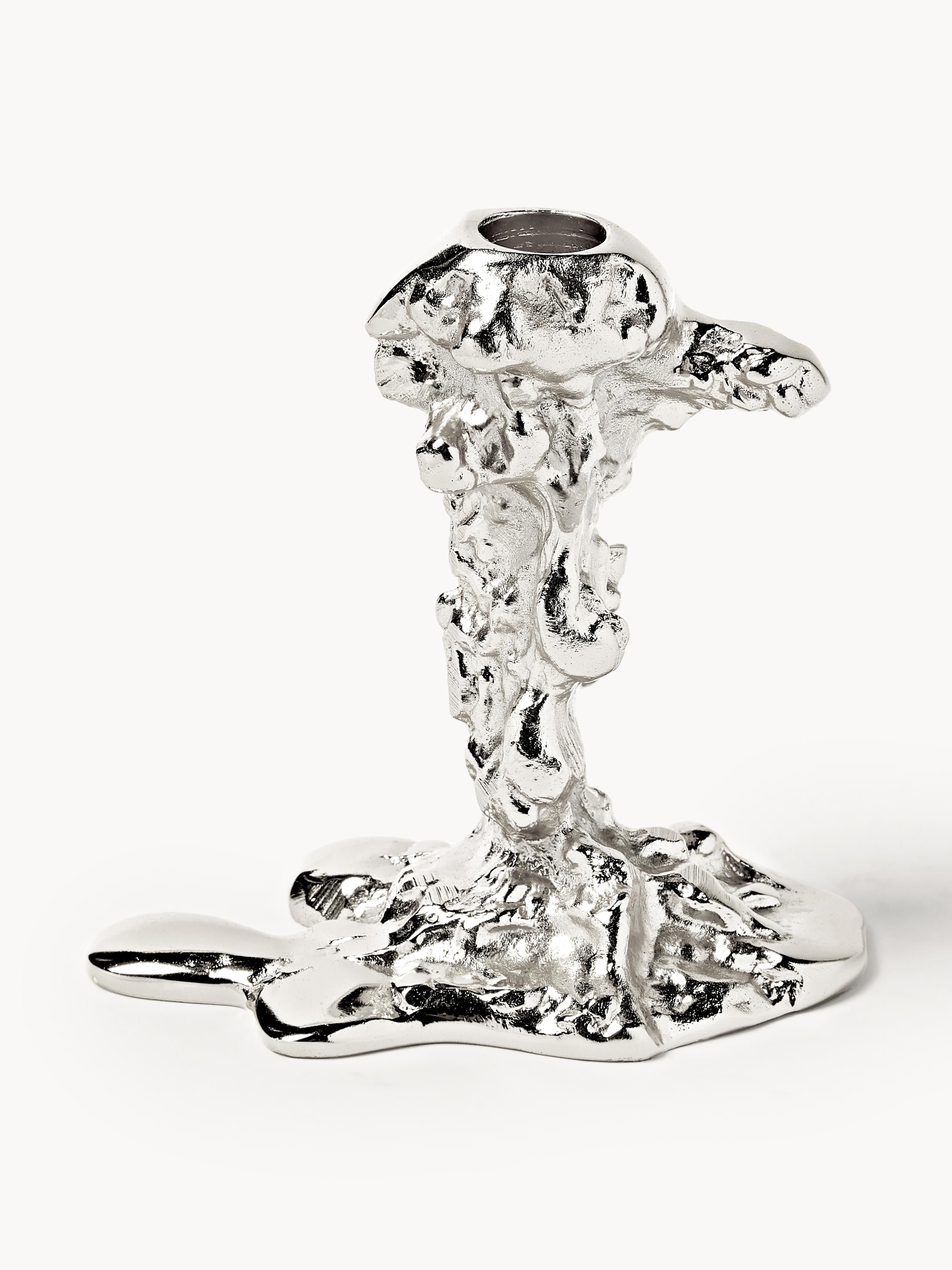 POLSPOTTEN Metal candle holder drip, silver
