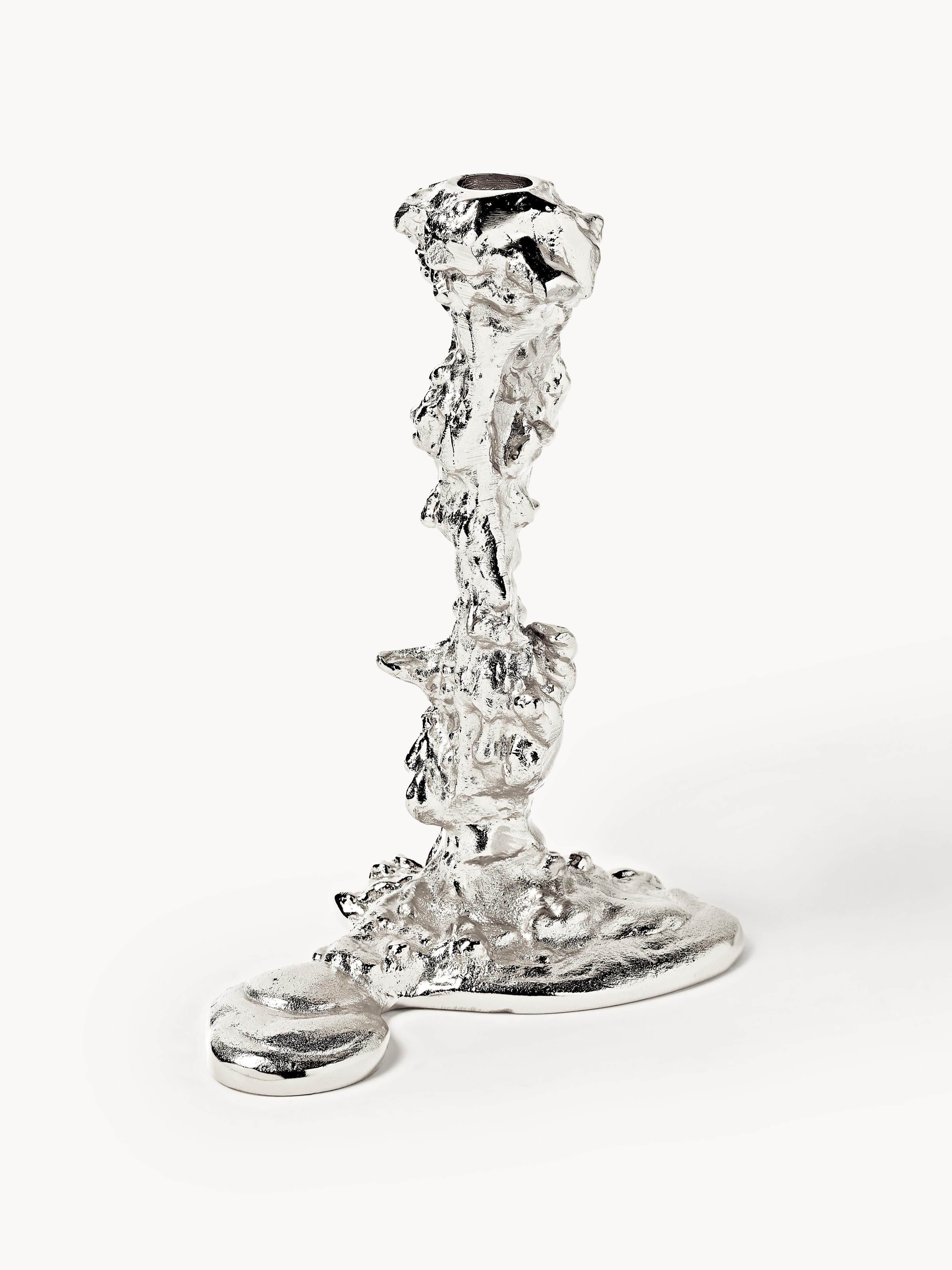 POLSPOTTEN Metal candle holder drip, silver