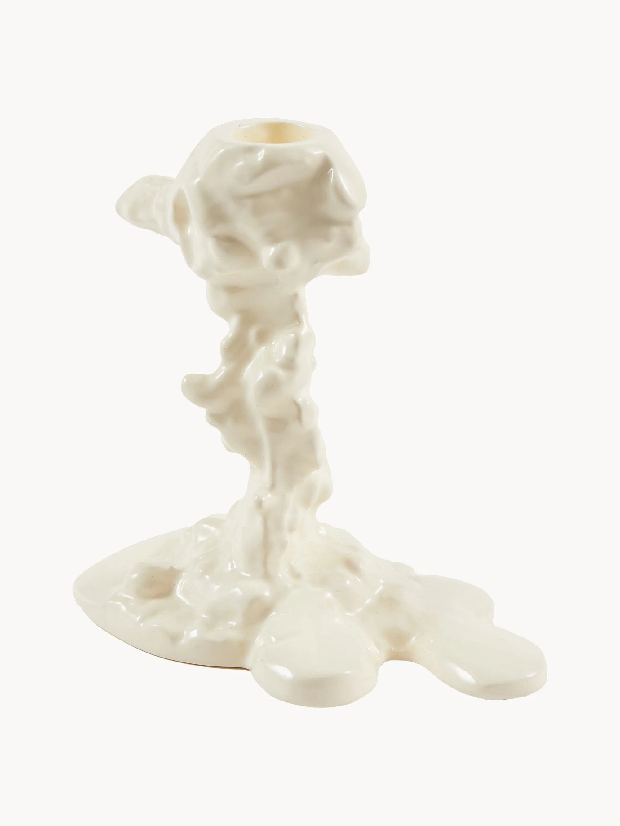 POLSPOTTEN Metal candle holder drip, Off White
