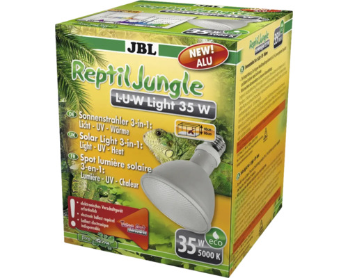 Metal halide lamp JBL Reptiljungle L-U-W Light Alu 35W sun lamp for rainforest terrariums 3 in 1 light - UV - heat, 5000 K, full spectrum
