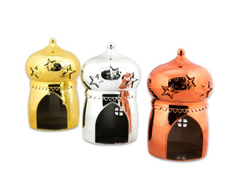 Metallic fairy houses, set of 3