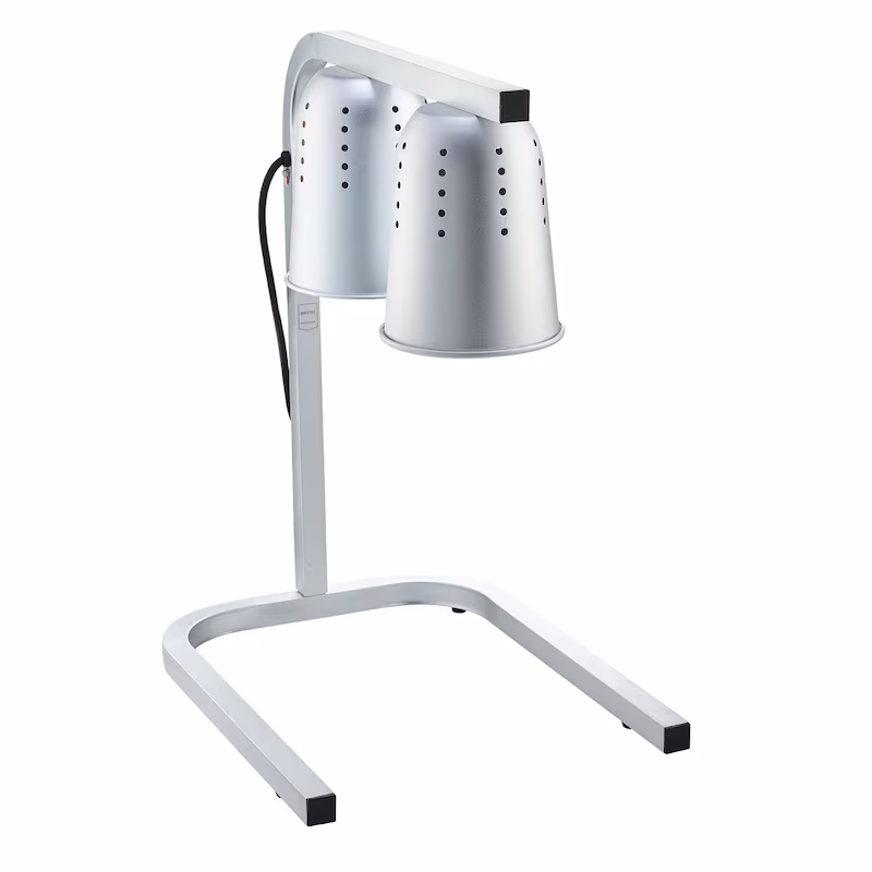 METRO Professional Double Infrared Heat Lamp GWL2000, Aluminum, 500 W, Height Adjustable, Temperature Range: 65-85°C, Silver