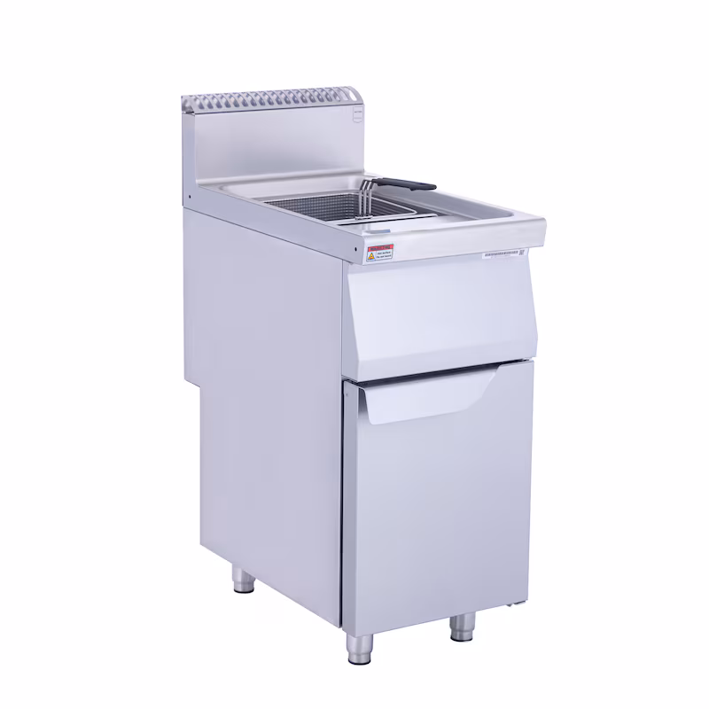 METRO PROFESSIONAL Gas Fryer GGF1700, Stainless Steel, 40 x 70 x 108.5 cm, 16 L, Piezo Ignition, Silver