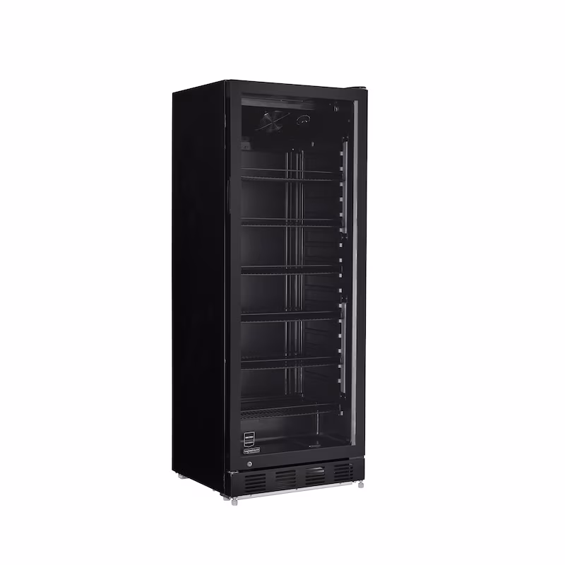 METRO Professional beverage refrigerator GSC4280B, metal/glass, 59.5 x 54.5 x 159 cm, 280 L, ventilated cooling, 210 W, with lock, black