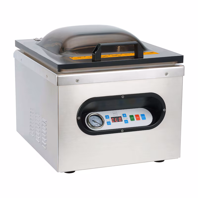 METRO PROFESSIONAL Chamber Vacuum Sealer GVS1001, Stainless Steel, 35.9 x 42.5 x 36.6 cm, with vacuum pump, silver / black