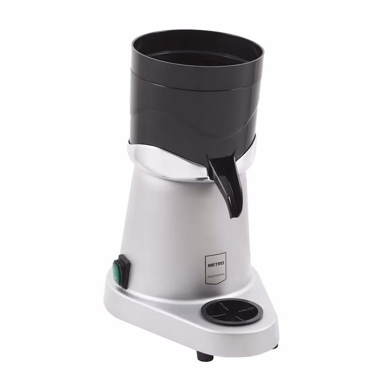 METRO PROFESSIONAL Juicer GJU1101, Aluminum/Plastic, 30.86x21.8x37.44 cm, 180 W, Removable Anti-Drip Tray, 200ml/min, Silver/Black