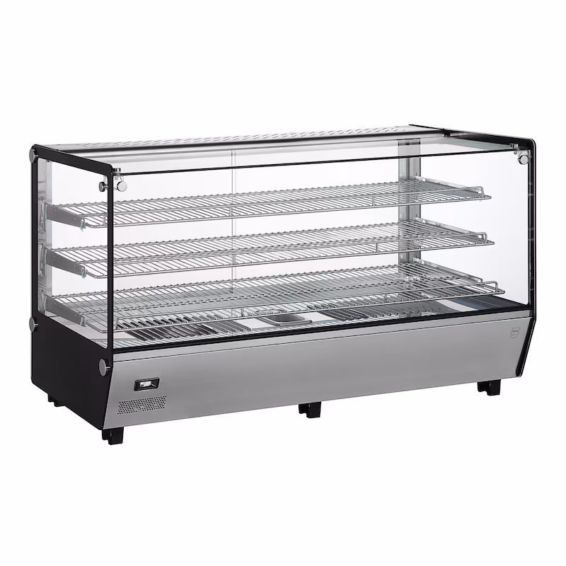 METRO PROFESSIONAL Warming Display Case GHV1200R, Stainless Steel/Glass, 121.9 x 56.8 x 68.6 cm, 210 L, Temp.: -30 to +90°C, 1800 W, 3 Shelves, Silver