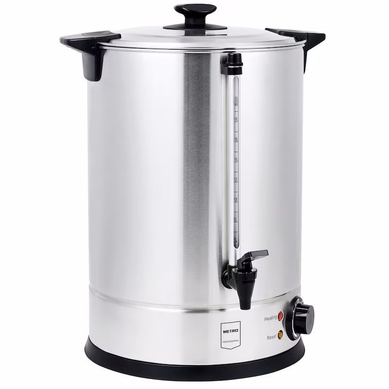 METRO Professional Kettle / Mulled Wine Dispenser GWB1020, Stainless Steel, 20 L, 2600 W, 130 Cups, with Water Level Indicator, Silver