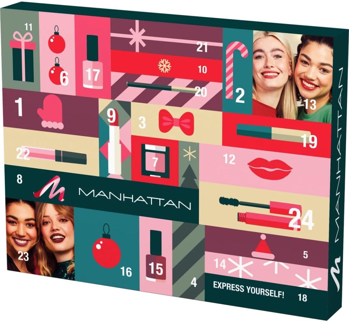 Manhattan Advent Calendar 2024, Beauty Women, Beauty Cosmetics Advent Calendar, 24 Gifts, Care Christmas Calendar Woman, Advent Calendar Women