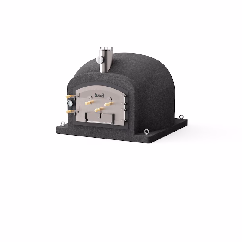 MAESTRO FERRETERO MF - Outdoor wood-fired oven model KITAWAY (Black - 120 x 120 x 65 cm) – Insulated with cork and 3 ceramic mats