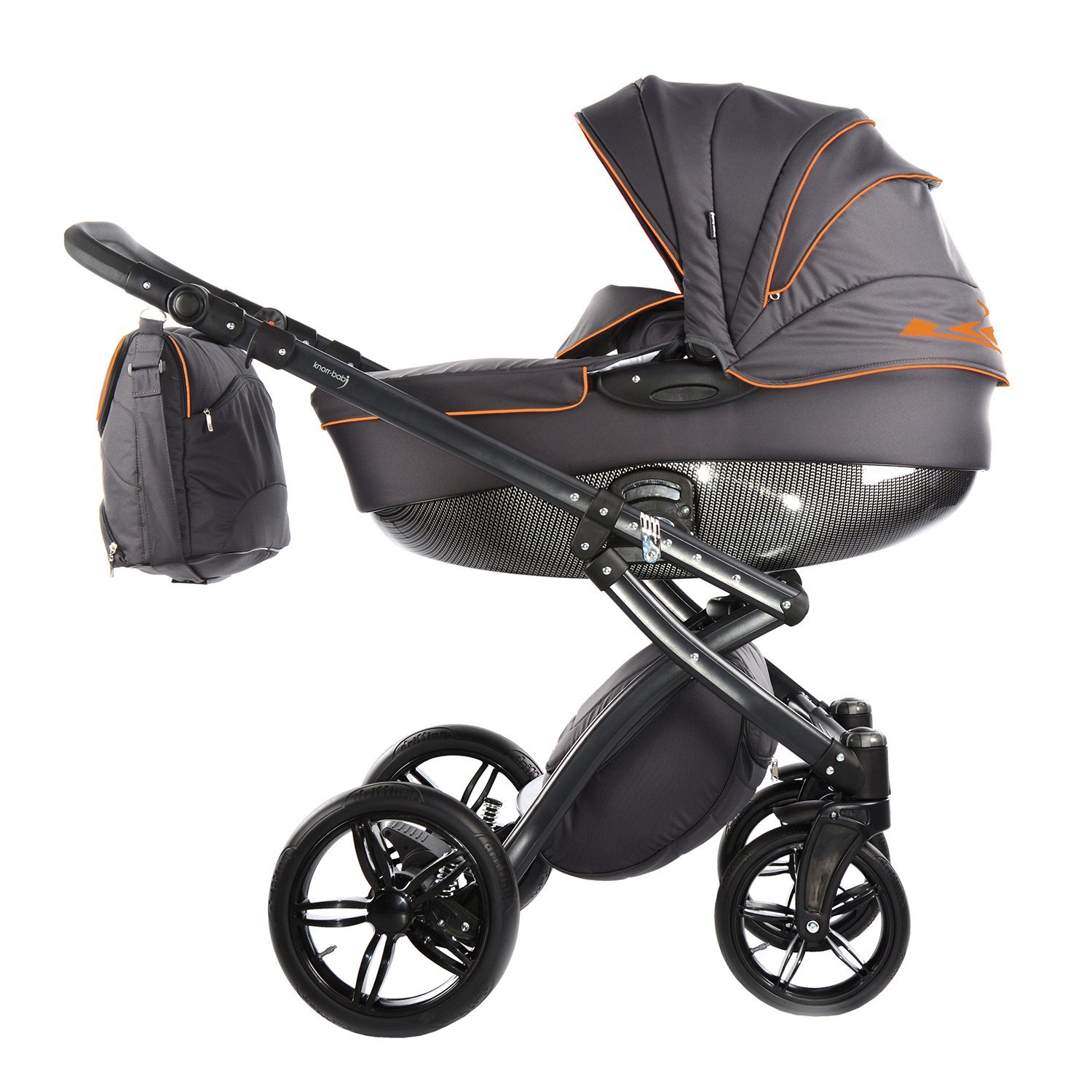Knorr-Baby Alive Be 3762-2 Combi Pushchair Carbon Dark Grey / Orange