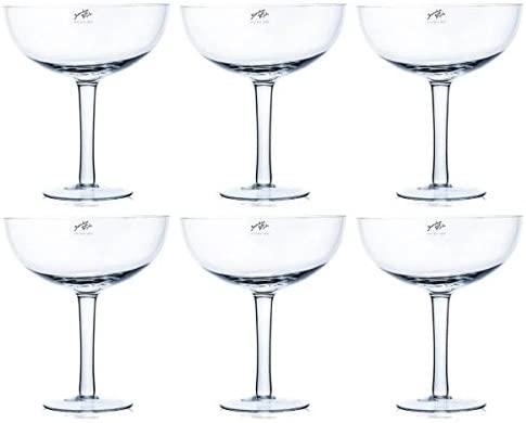 Sandra Rich Set of 6 Cocktail Glasses Decorative Glass on Base Height 25 cm Diameter 22 cm round.