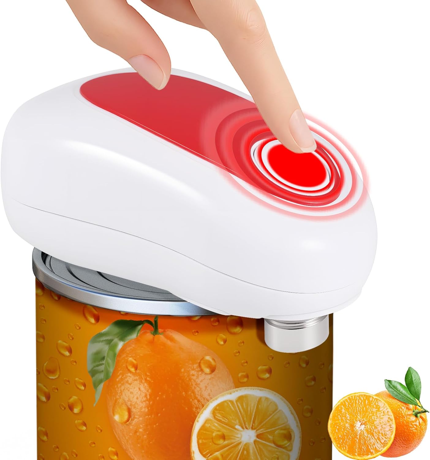 Electric Can Opener, One-Button Automatic Can Opener with Cut Protection, Hands-Free Kitchen Aid & Kitchen Appliances, Especially Safe for Seniors, Arthritis and Chefs (White)