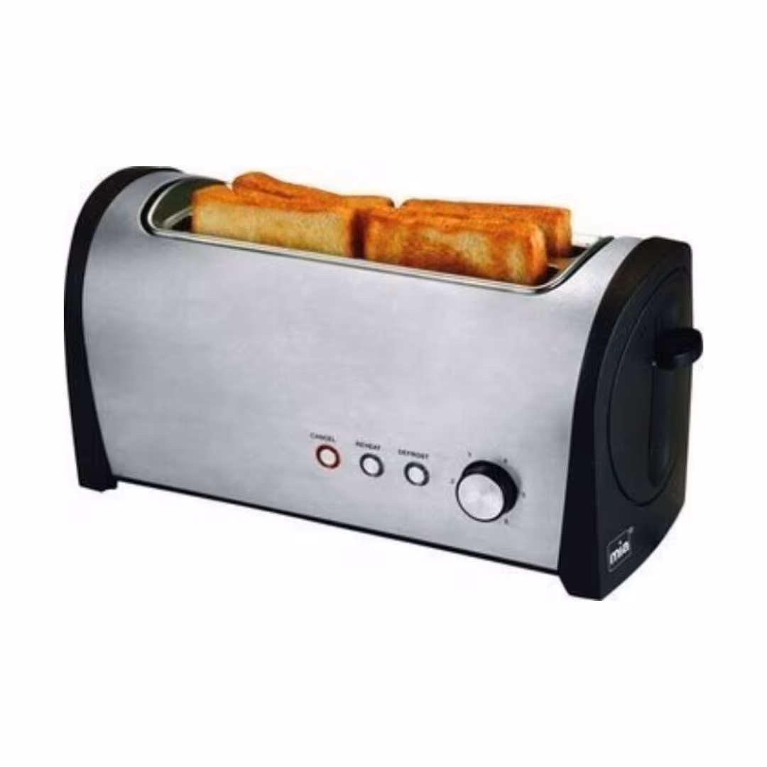Mia TOASTER TA0080 Stainless Steel Silver 2 Slices with Bun Warmer