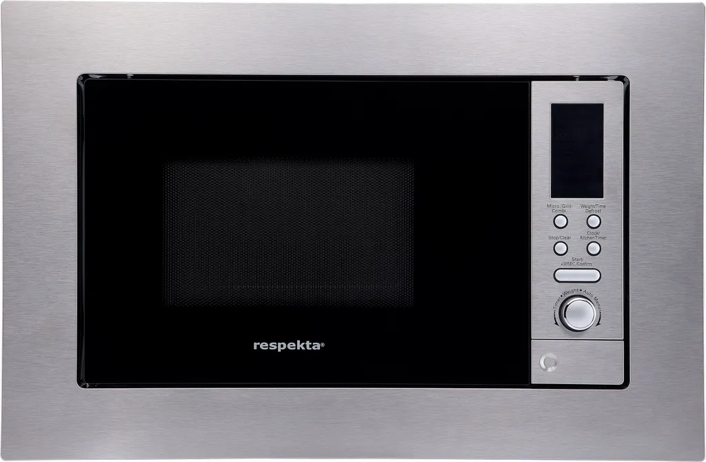 Microwave 800 Watt, Built-in Grill 1000 Watt, Stainless Steel, 8 Programs, 20 L, Respekta
