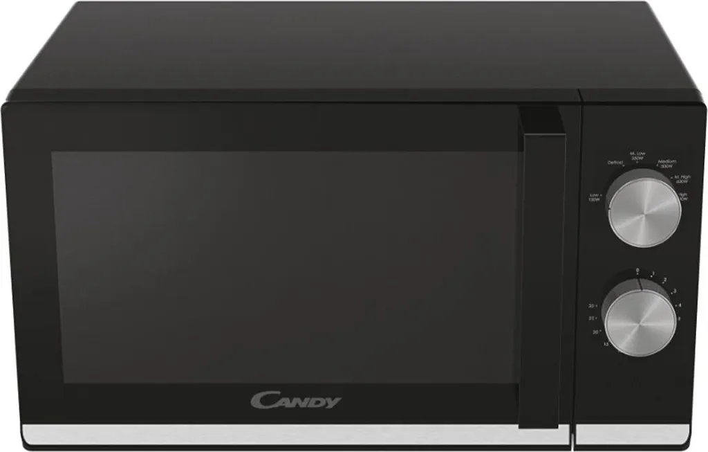 Freestanding microwave oven, black, 45 cm, 20l, 700 W, turntable, Candy CMW20TNMB