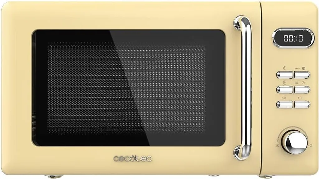 Cecotec Microwave oven with grill Proclean 5110 Retro Yellow, 700 W, 5 power levels, timer up to 60 minutes, 8 programs and defrost mode, vintage design in yellow