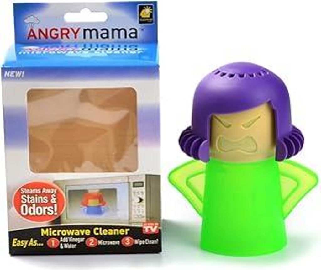 Akhan Microwave Cleaner Angry Mama Quick Action Steam Cleaner removes with water and vinegar, Microwave Steam Cleaner Kitchen Cleaning Tool