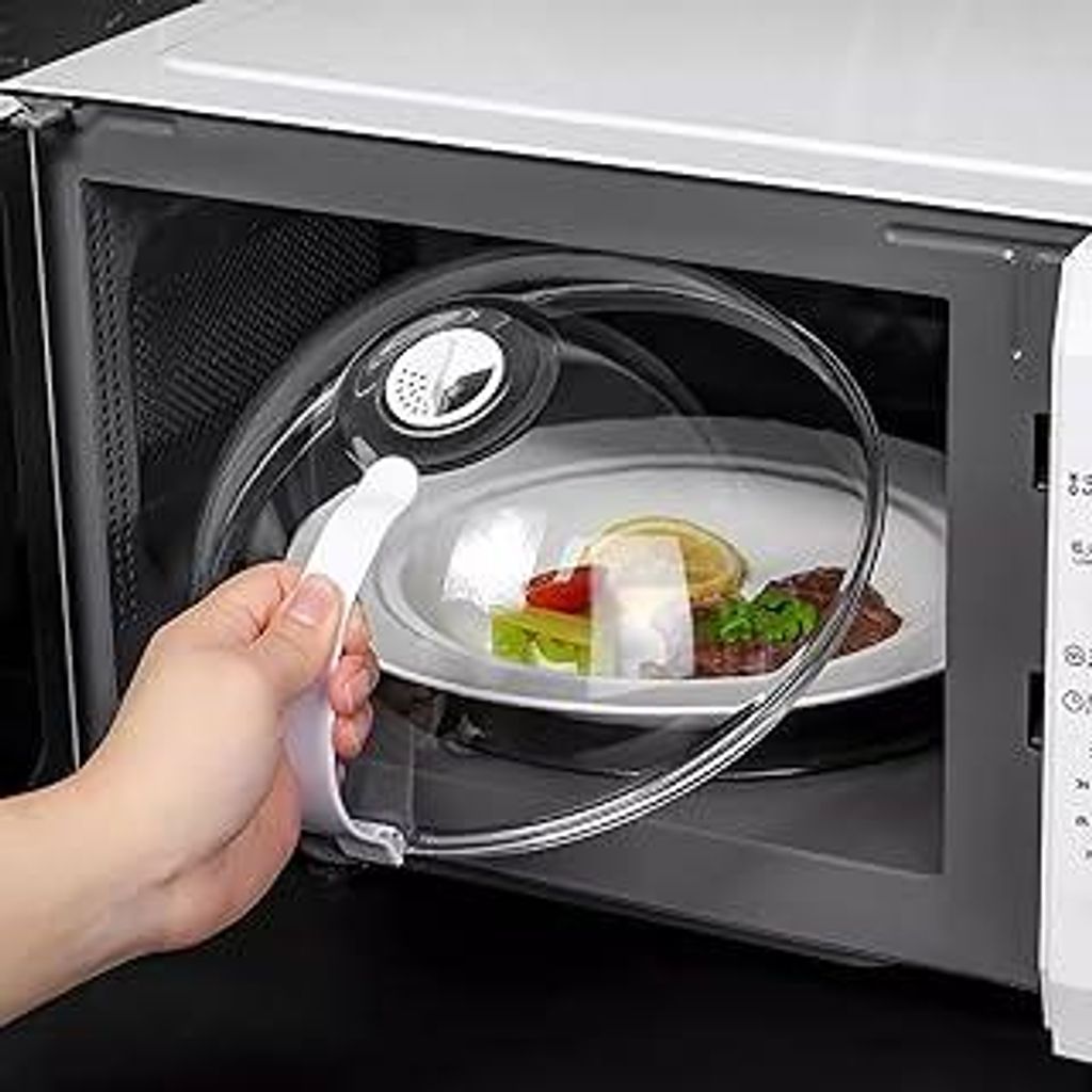 Akhan Microwave cover, BPA-free, with handle, heat-resistant up to 200°C, splash guard for microwave, easy to clean