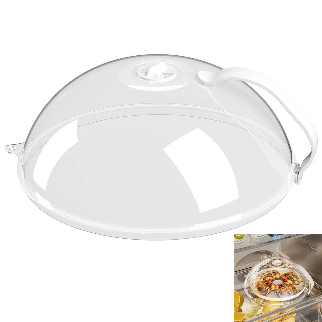 Microwave plastic lid, splash-proof plastic lid, adjustable steam vent, for small and large microwave ovens, 26*10cm