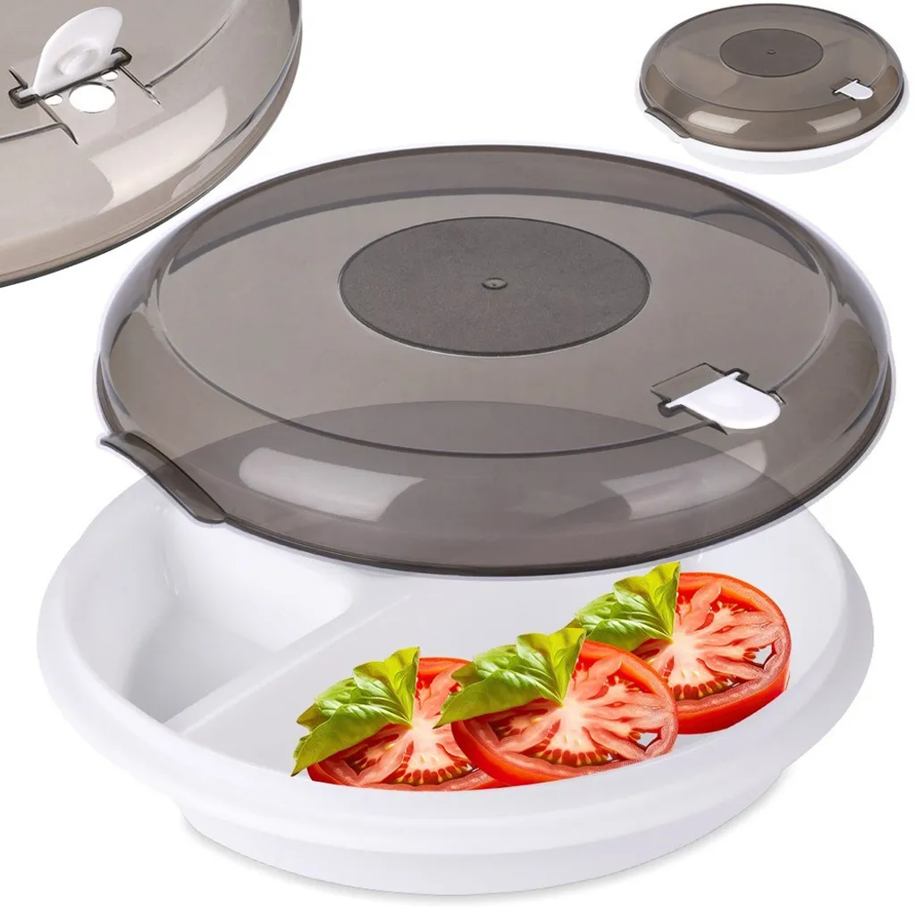 Excellent Houseware Microwave plate, microwave container, microwave-safe, divided, 25 cm