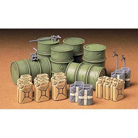 Military Minatures German Fuel Drum Set - 1:35 Scale Military - Tamiya