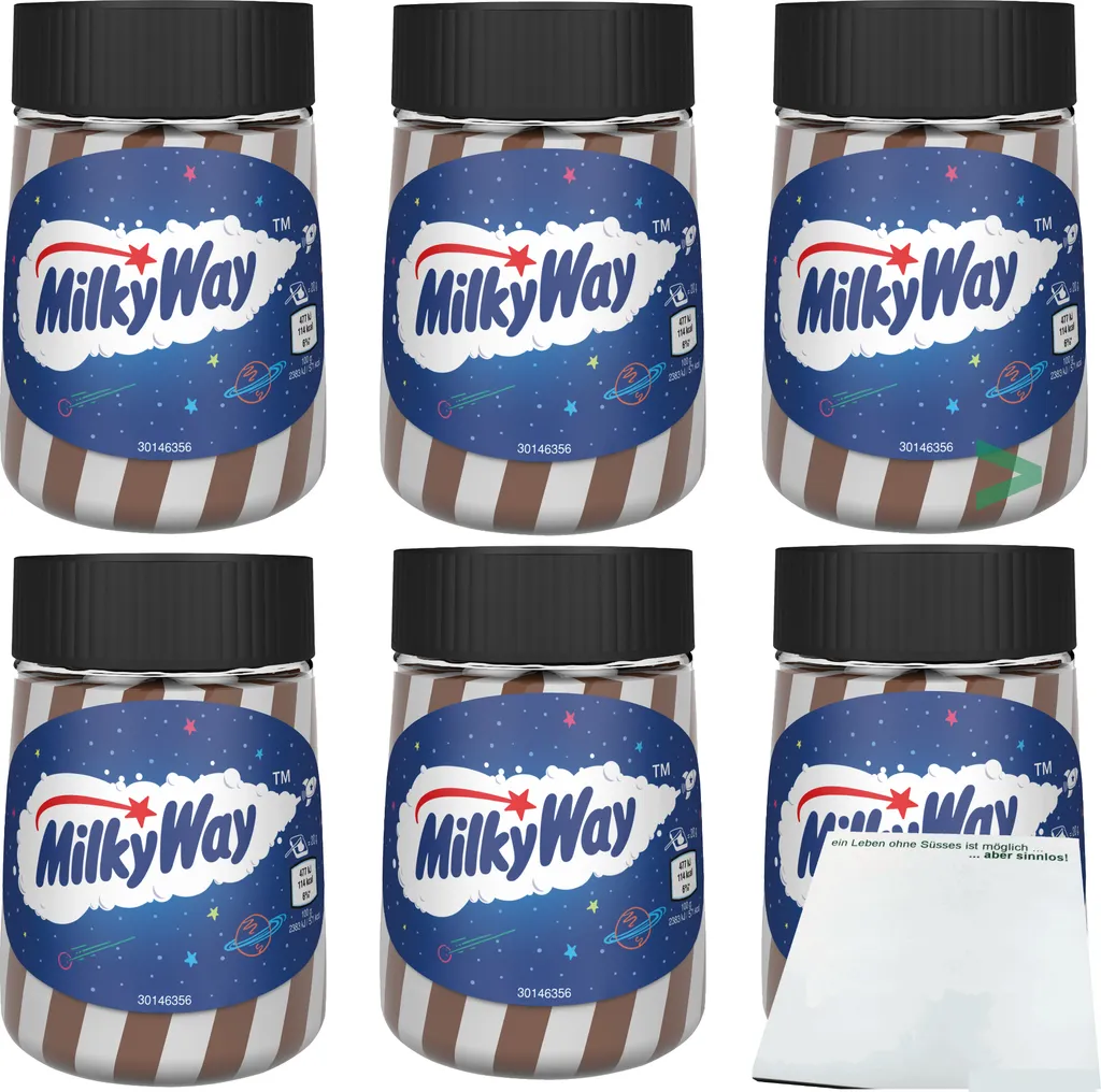 Milky Way Spread Duo Cream Cocoa and Milk Flavour 6-pack (6x350g jar) + usy Block