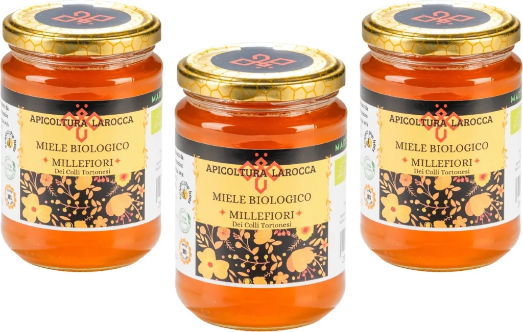 Win2Win Tech Millefiori Honey, 3 x 500 g, 100% Italian, unpasteurized, natural and raw, artisanal production, pure raw honey., 3 x 500 g