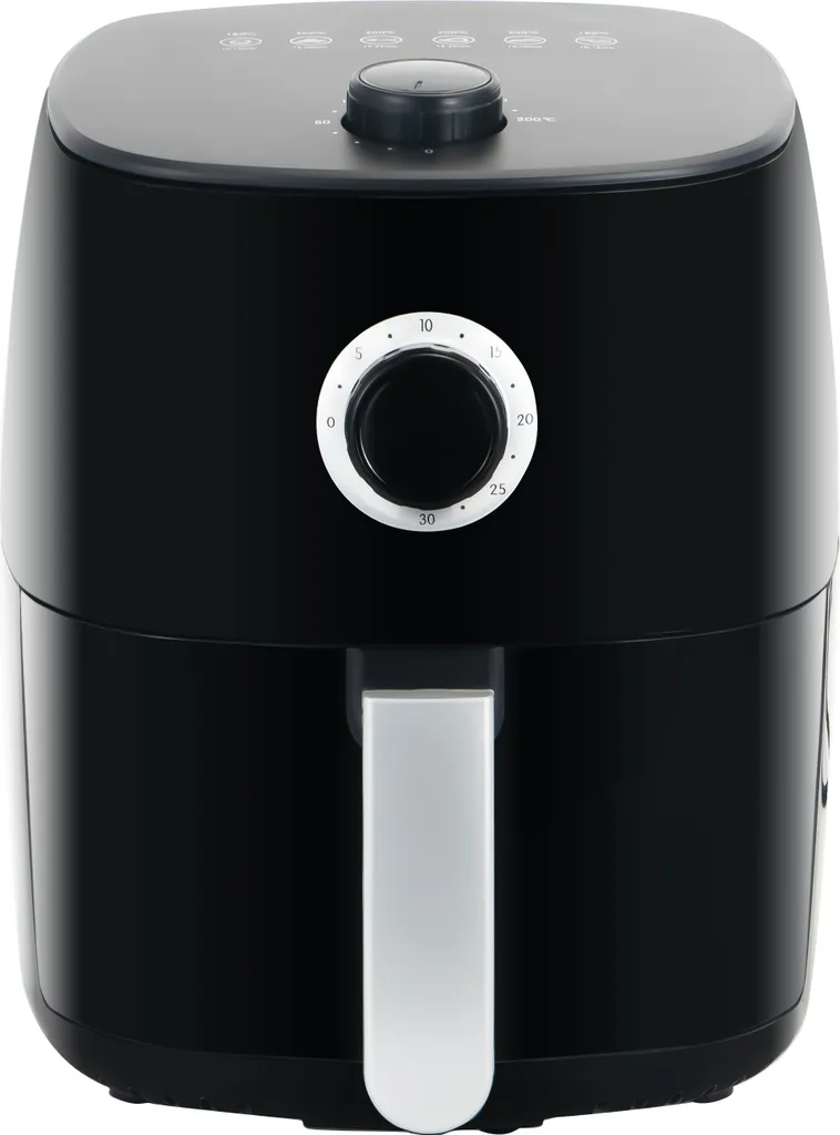 LINGDA Mini air fryer with programmable temperature control, 1400 watts, black