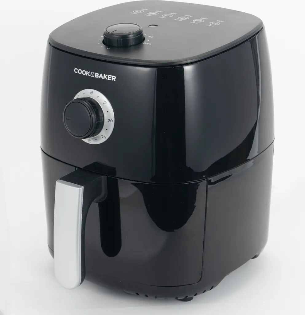 LINGDA Mini air fryer with programmable temperature control, 1400 watts, black, oil-free frying