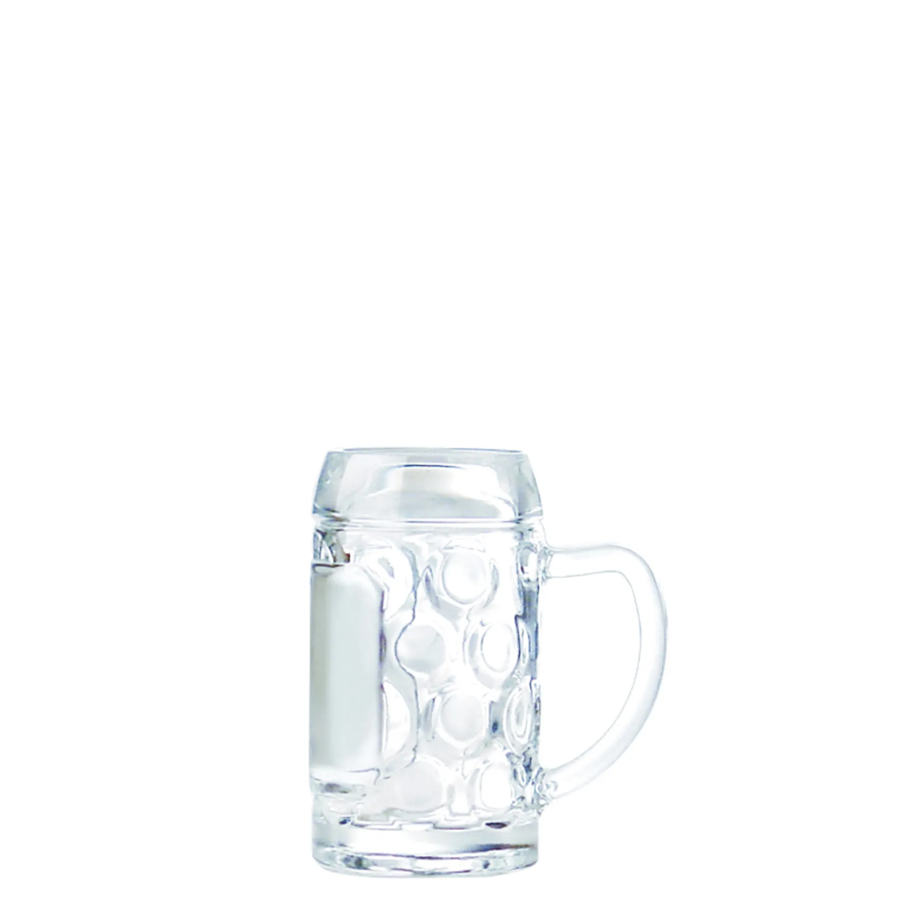 Mini beer stein 5 cl with fill line 4 cl |-|, capacity: 50 ml, diameter: 63 mm, height: 71 mm