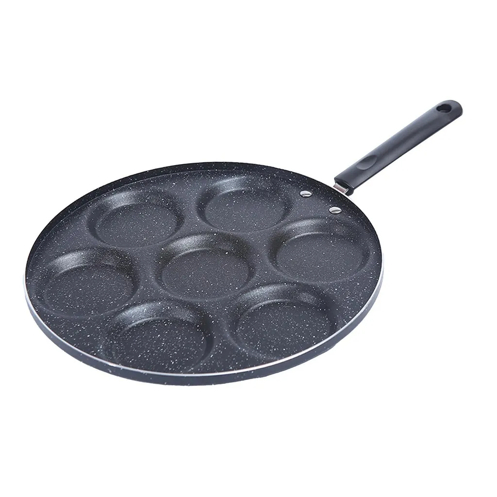 Spies Online Mini pancake pan Ø30 cm – 7 compartments – Non-stick frying pan for mini pancakes & eggs – Suitable for induction & all heat sources – Black