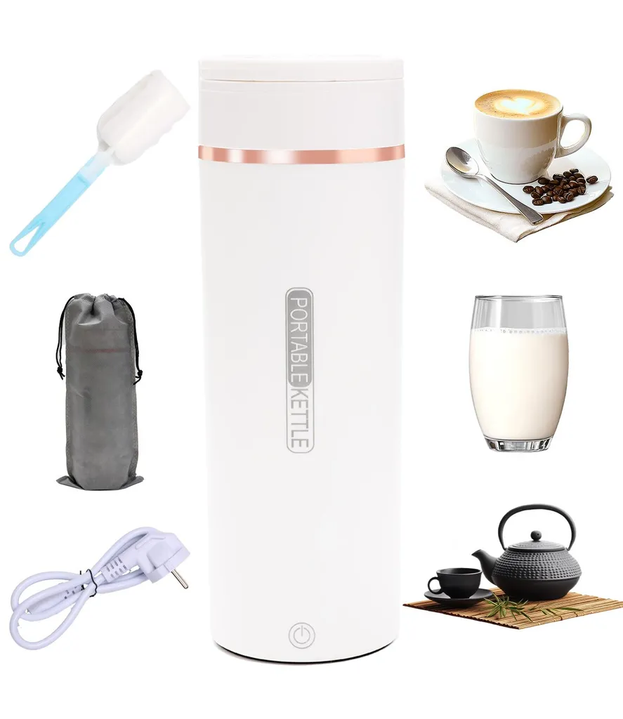 Yulado Mini stainless steel 316 kettle with practical LCD screen, 500ml travel kettle - electric travel mug with 6 temperature settings