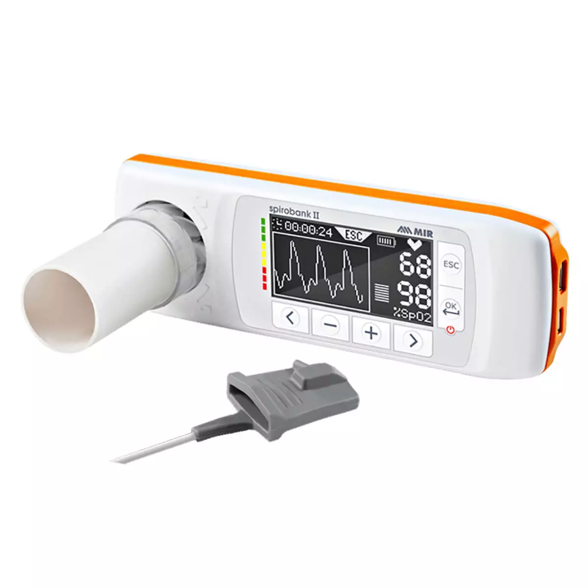 MIR Spirobank II Smart spirometer With oximetry option L 160 x W 55 x H 25 mm
